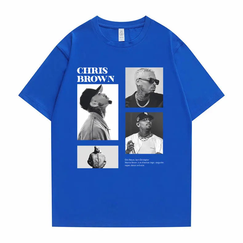 Pop Singer Chris Brown Graphic Print T Shirt Men Women