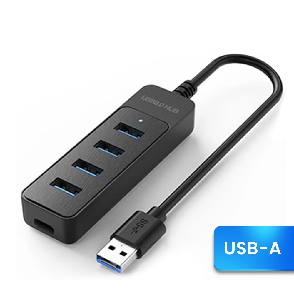 USB 30 Power Adapter 4 Port Hub Multi USB Splitter with Type C Extender for Laptop PC Mobile Accessories Charging