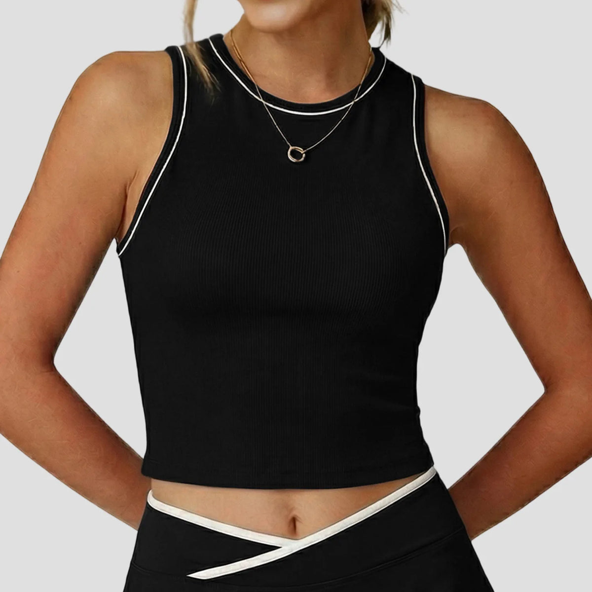 Women Yoga Vest High Elasticity Quick Drying Sleeveless Solid Sports Vest Gym Fitness Workout Athleticwear