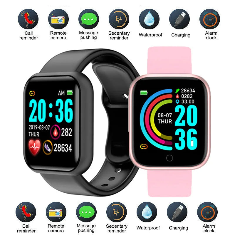 Smart Watch Y68 Men Women Wristwatches D20 Smartwatch Electronic Clock Fitness Monitor Birthday Gift For Xiaomi Huawei Bracelet