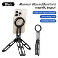 Alloy Phone Tripod Carabiner-Mounted For iPhone Portable Dual-sided Magnetic Tripod Desk Mount Phone Handle Holder