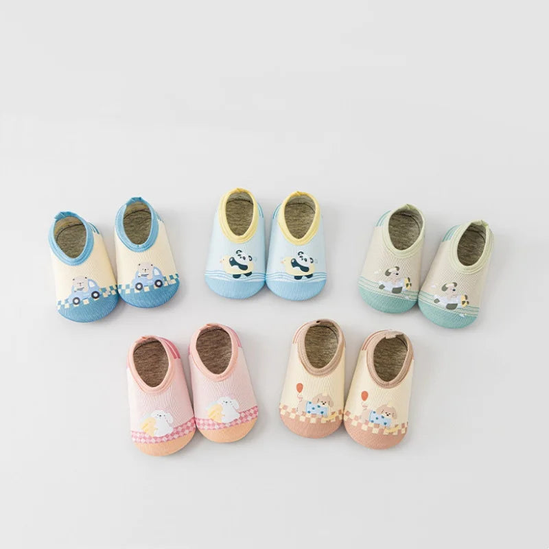 Children's Non-slip Soft Sole Floor Shoes Cartoon Toddler Shoes Socks For Boys Girls Kids Spring Summer Thin Baby First Walkers