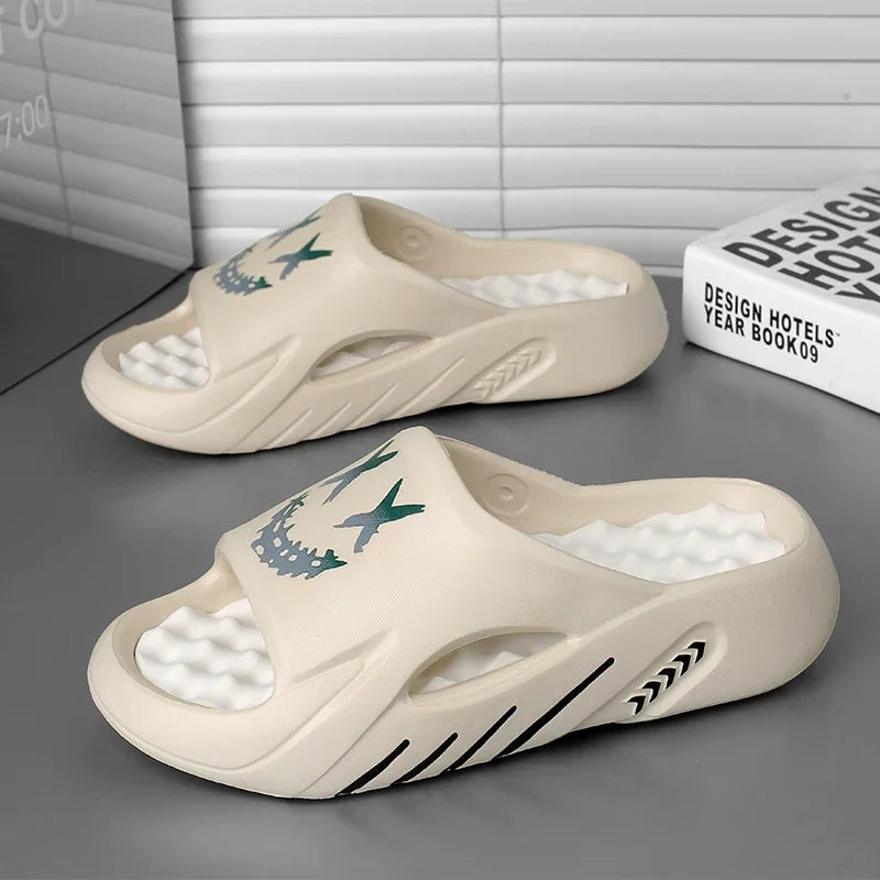 Summer Men's Massage Slippers Indoor Outdoor Sandals Beach Comfortable Soft Slides Clogs Casual Shoes Men Home Slippers