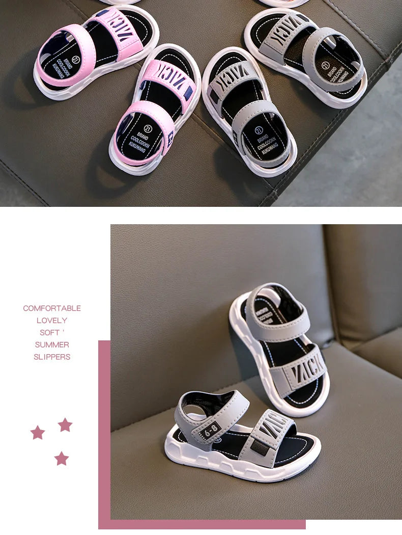 Summer Boys Girls Sandals Children Antiskid Wearproof Beach Sandals Cartoon Infant Toddler Shoes Soft Sole Kids Student Shoes