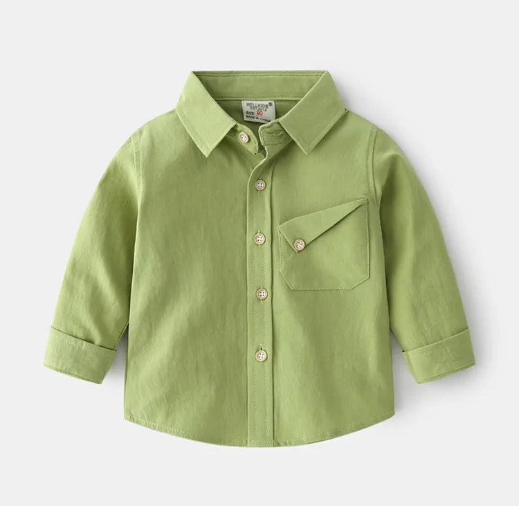 Children's Outerwear Shirt Spring and Autumn Fashion Long-sleeved Shirt Soft Casual Long-sleeved Thin Shirt