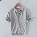 Men's Short Sleeve T-shirt Cotton and Linen Casual Men T-shirts Solid Color Summer Shirt Male Cozy Breathable