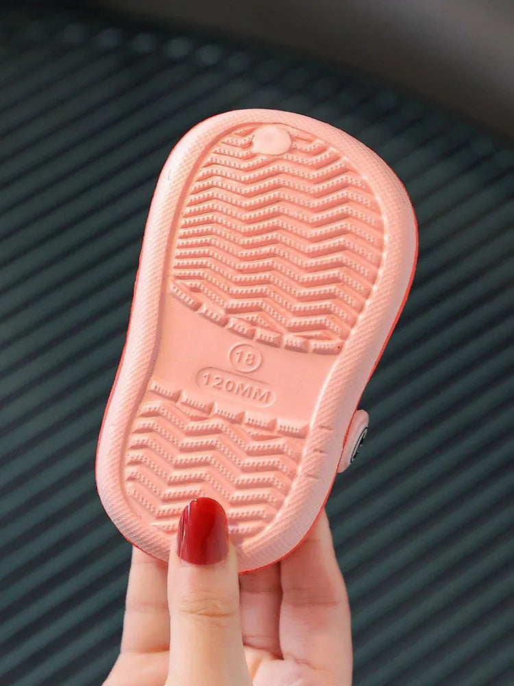 Kid Garden Shoes Sandals Summer Boys Girls Baby Baotou Sandal Infantil Soft Plastic Cute Cartoon Antiskid Casual Bathe Slippers