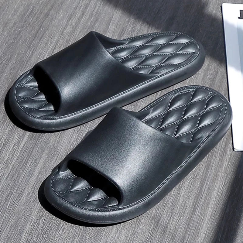 Men Trend Summer Slippers Soft Non-slip Soft Sole Cloud Sandals for Home Beach Indoor Outdoor Women Comfort Leisure Couple Shoes