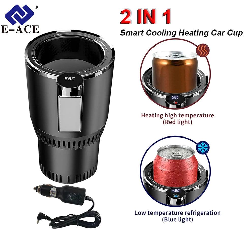 Car Hot and Cold Cup Fast Cooling Heating Cup 2 in 1 Four Seasons Universal Smart Car Cooling Cup Optional Home Adapter