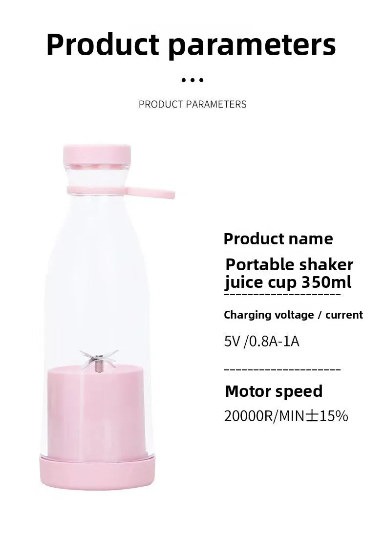 Electric Juicer Cup - Cute Manual Wine Bottle Juicer Cup - Portable Small Carry-On 6-Head Rechargeable Cup For Juicing