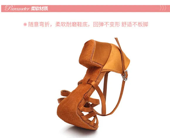 Kids Dance Shoes Girls Sandals Children Ballroom Tango Salsa Latin Dance Low Heel Shoes for Girls Children
