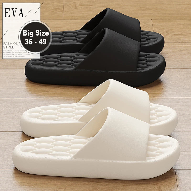 Men Trend Summer Slippers Soft Non-slip Soft Sole Cloud Sandals for Home Beach Indoor Outdoor Women Comfort Leisure Couple Shoes