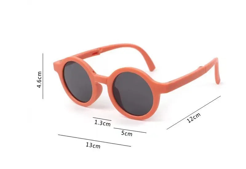 Foldable Kids Sunglasses Girls Boys Cute Round Sun Glasses Children Street Beat Eyeglasses Baby Shades Eyewears UV Protection