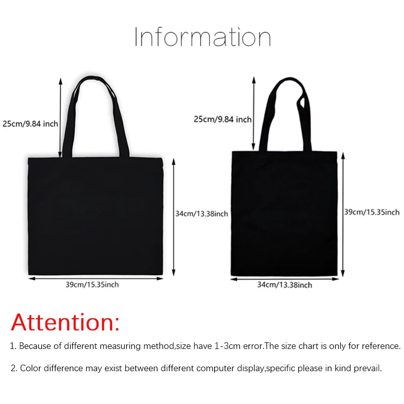 Custom Cotton Canvas Tote Bag Shopping Your Images Here Print Original Design White Fashion Travel Canvas Bags