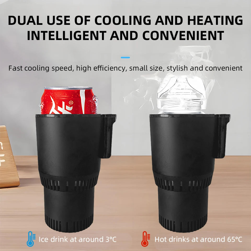 Car Hot and Cold Cup Fast Cooling Heating Cup 2 in 1 Four Seasons Universal Smart Car Cooling Cup Optional Home Adapter