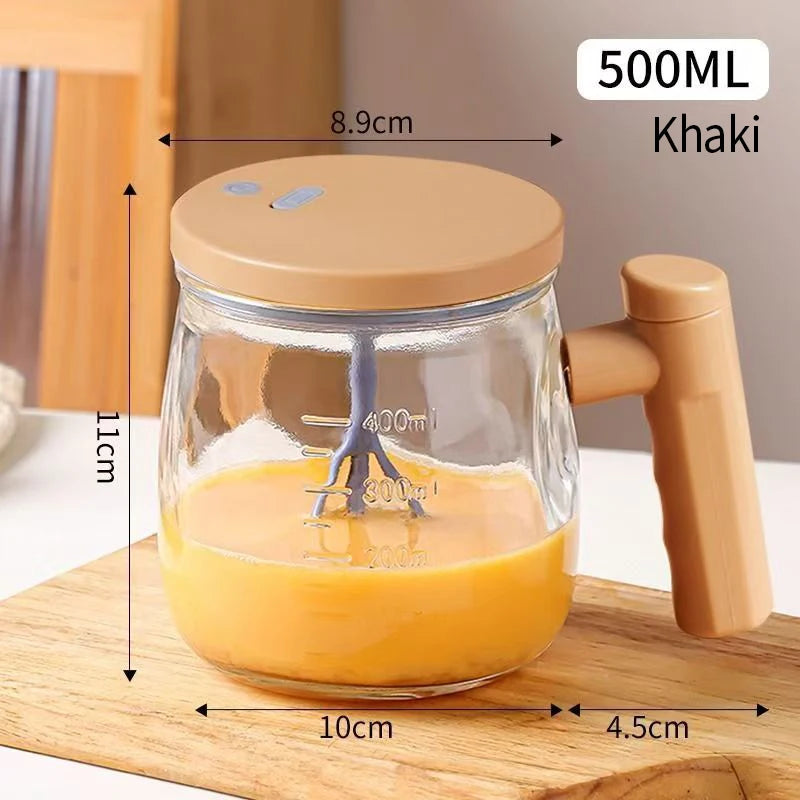 OANKR Automatic Stirring Coffee Cup Rechargeable Electric Stirring Mugs 400ml Mixing Glass Egg Cup Barista Coffee Accessories
