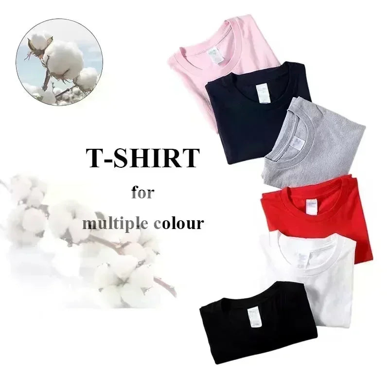 Summer New Letter-printed Short-sleeved T-shirts for Men and Women, Casual Loose Pure Cotton Couple Tops with Half Sleeves