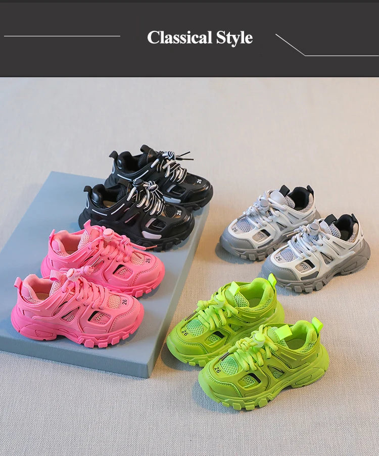 Spring Children New Sports Shoes Boys Girls Fashion Clunky Sneakers Baby Cute Candy Color Casual Shoes Kids Running Shoes