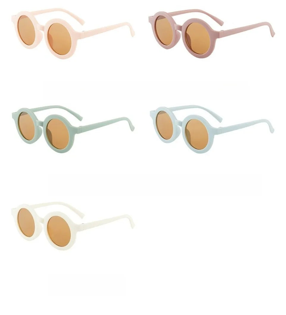 Kids Sunglasses Inset Style Round Frame Boys Girls Baby Sunglasses Children's Sun Shading Sun Protection UV400 Gafas De Sol