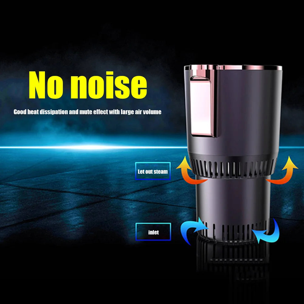 12V Car Office Cup Warmer Cooler with Temperature Display 2 In 1 Smart Beverage Mug Holder Car Smart Hot Cold Cup Drinks Holder