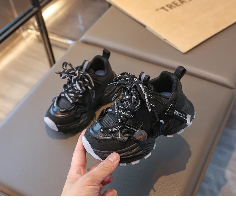 Boys Casual Shoes Girls Sneakers Anti-skid Lace-up Classic 26-37 New Trend Hot Toddlers Little Kids Fashion Sports Running Shoes