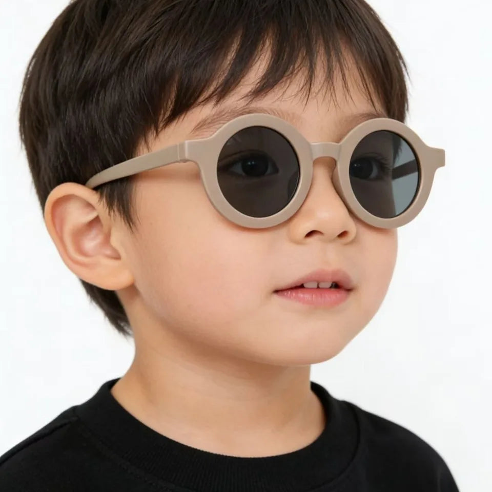 Kids Sunglasses Inset Style Round Frame Boys Girls Baby Sunglasses Children's Sun Shading Sun Protection UV400 Gafas De Sol