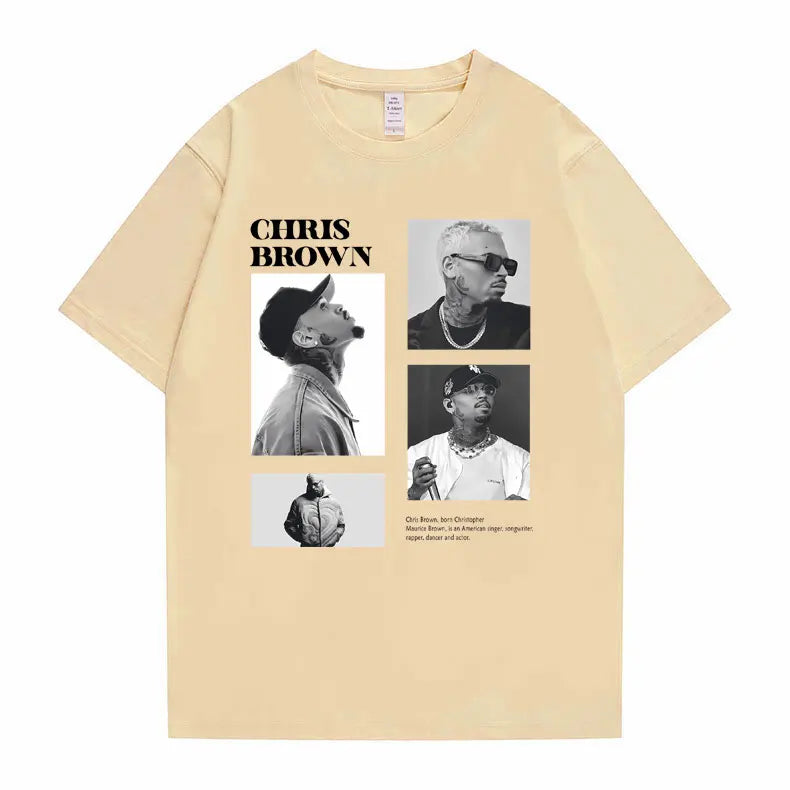 Pop Singer Chris Brown Graphic Print T Shirt Men Women