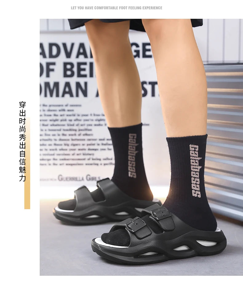 Slippers summer new breathable men's casual outdoor beach shoes classic slippers soft-sole non-slip comfort thick-sole sandals