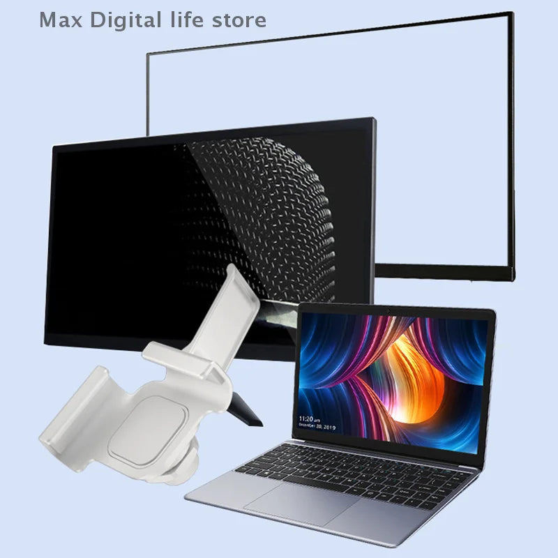 Computer Monitor Earphone Holder Clip PC Screen Headset Headphone Stand Bracket Desktop Organizer Laptop 360 Degree Rotation