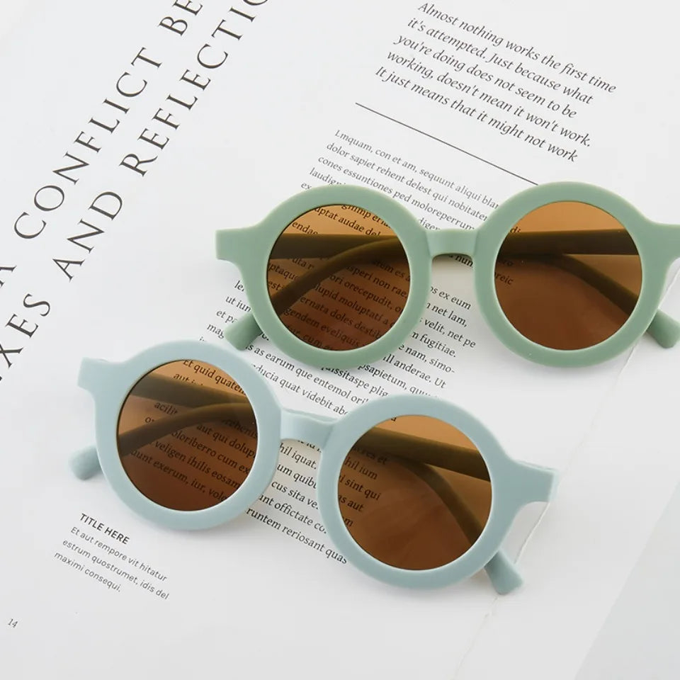 Kids Sunglasses Inset Style Round Frame Boys Girls Baby Sunglasses Children's Sun Shading Sun Protection UV400 Gafas De Sol