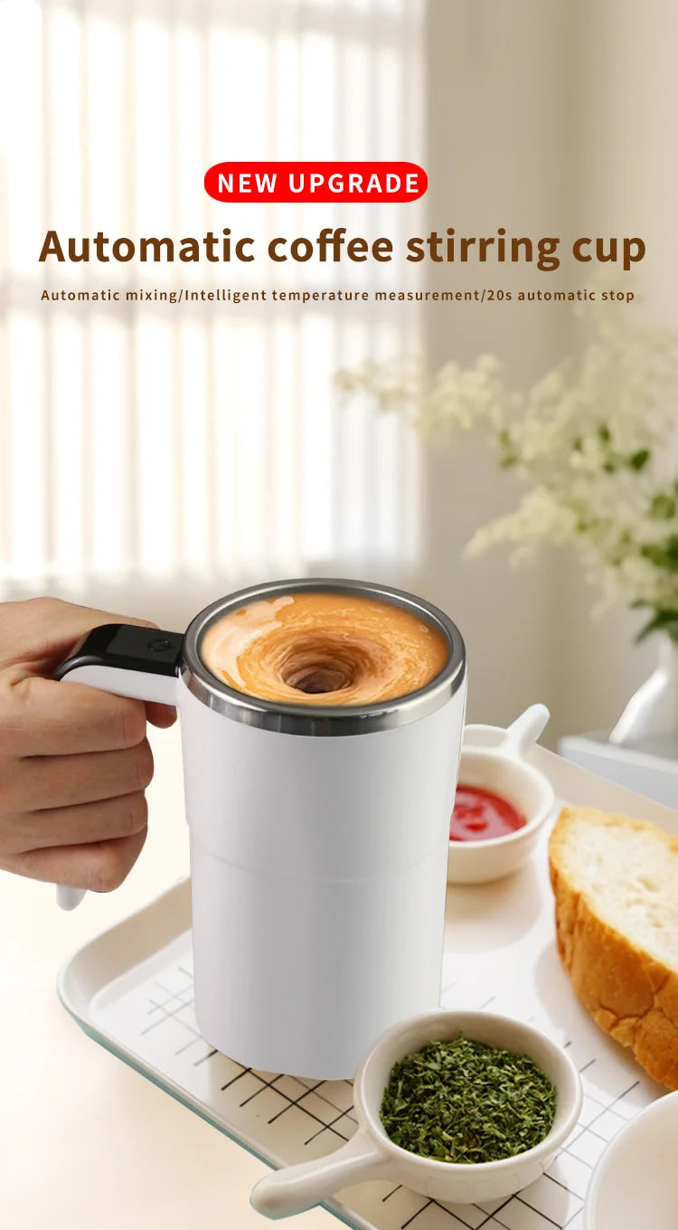 HOMEFISH Automatic Stirring Cup Rechargeable Portable Coffee Electric Stirring Stainless Steel Mixer Rotating Magnetic