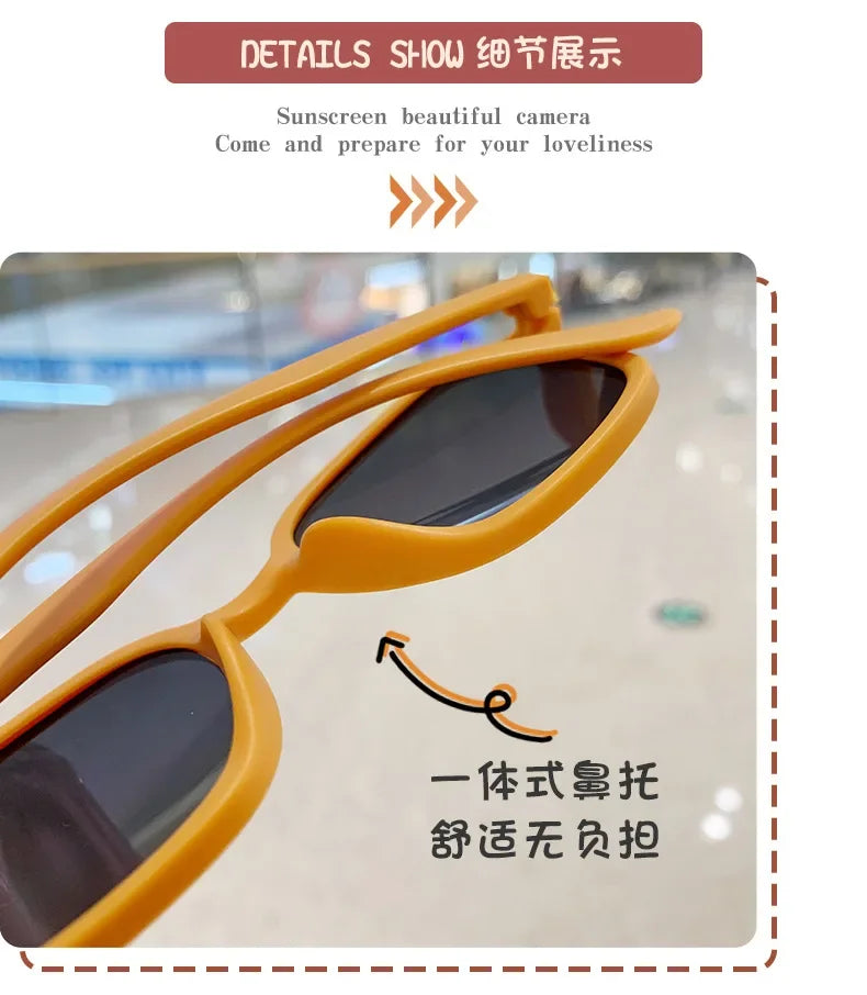 New Kids Sunglasses Square Children Sunglasses Boy Girl Stylish Goggles Baby Student Eyeglasses Party Eyewear UV400 Gafas De Sol