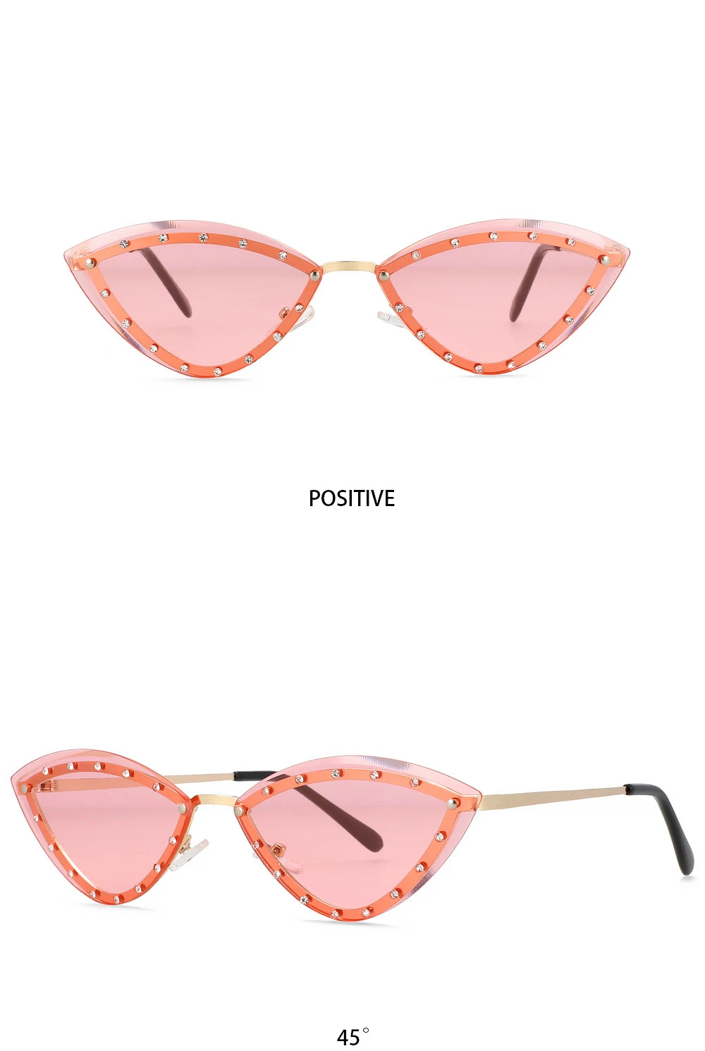 55554 Luxury Rimless Sunglasses Women Diamond  Triangular Sun Glasses Brand Designer Shades Uv400 Fashion Eyewear