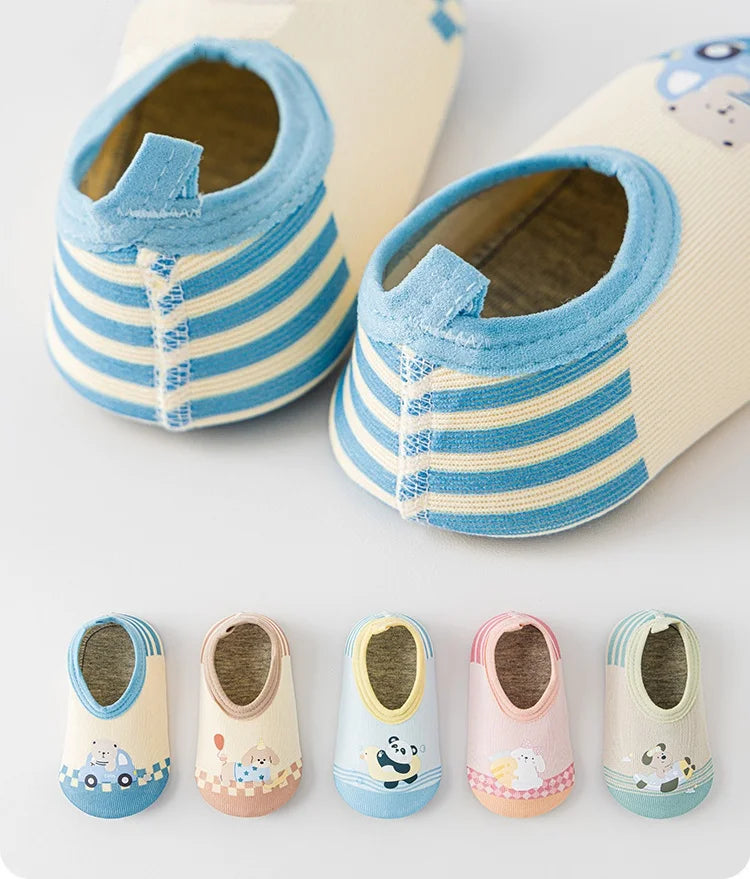 Children's Non-slip Soft Sole Floor Shoes Cartoon Toddler Shoes Socks For Boys Girls Kids Spring Summer Thin Baby First Walkers