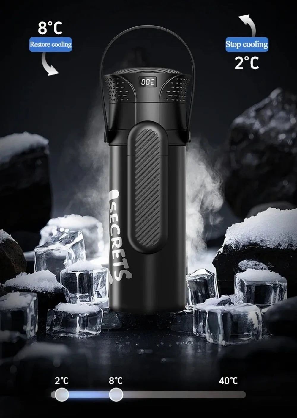Rechargeable Insulin Refrigerated Cup Portable Design Large Capacity Medicine Refrigerator Cup LCD Digital Display