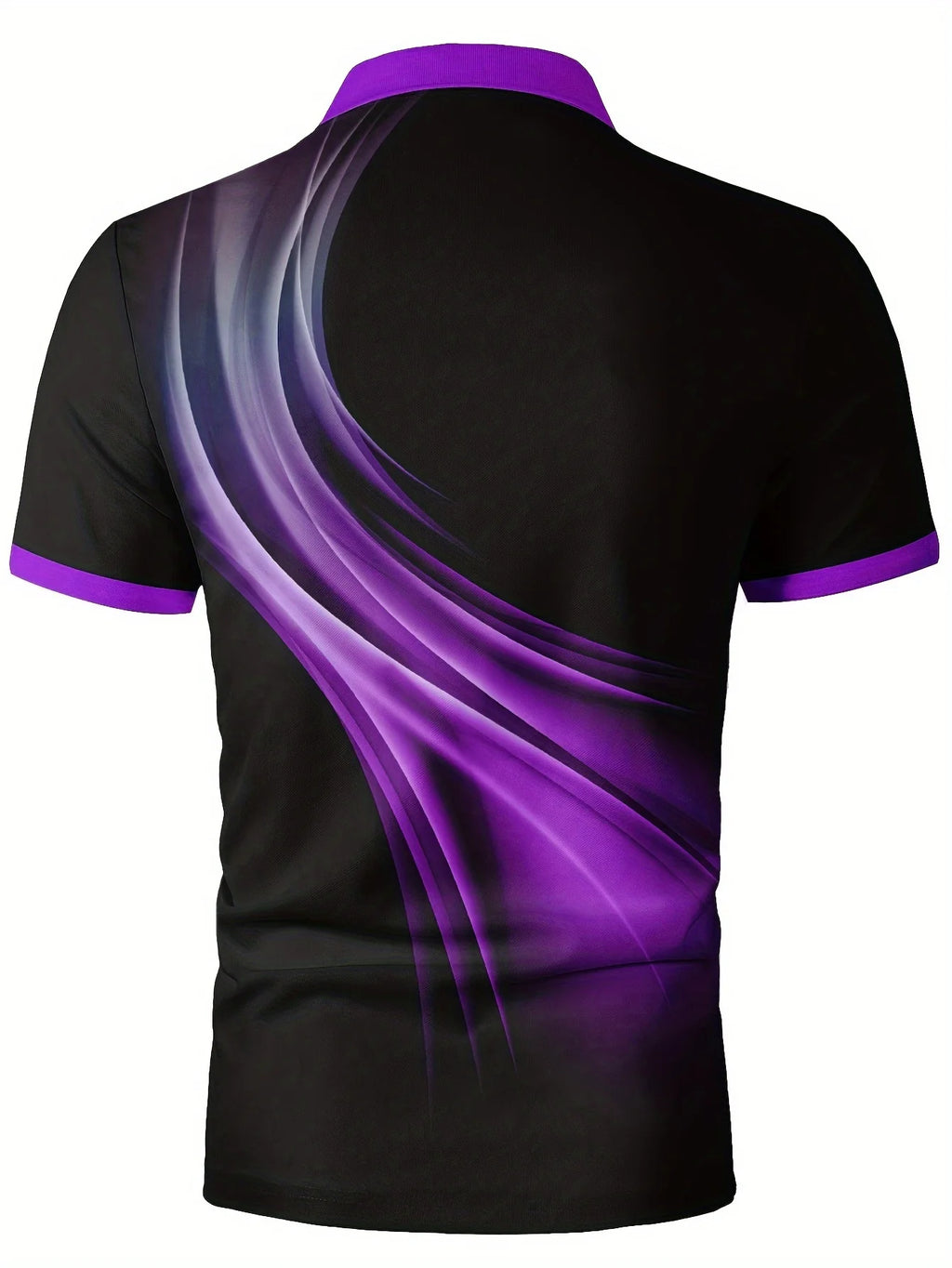 Men's Purple Line Short-Sleeved Casual and Comfortable Polo Shirt