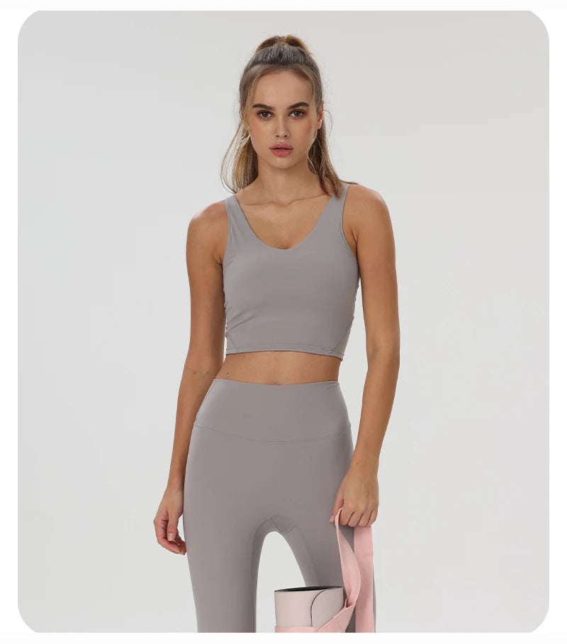 Women Yoga Vest Workout Pilates Activewear Tops Running Gym Pretty Workout Clothes Sports Bras Active Wear Female Camisole Bra