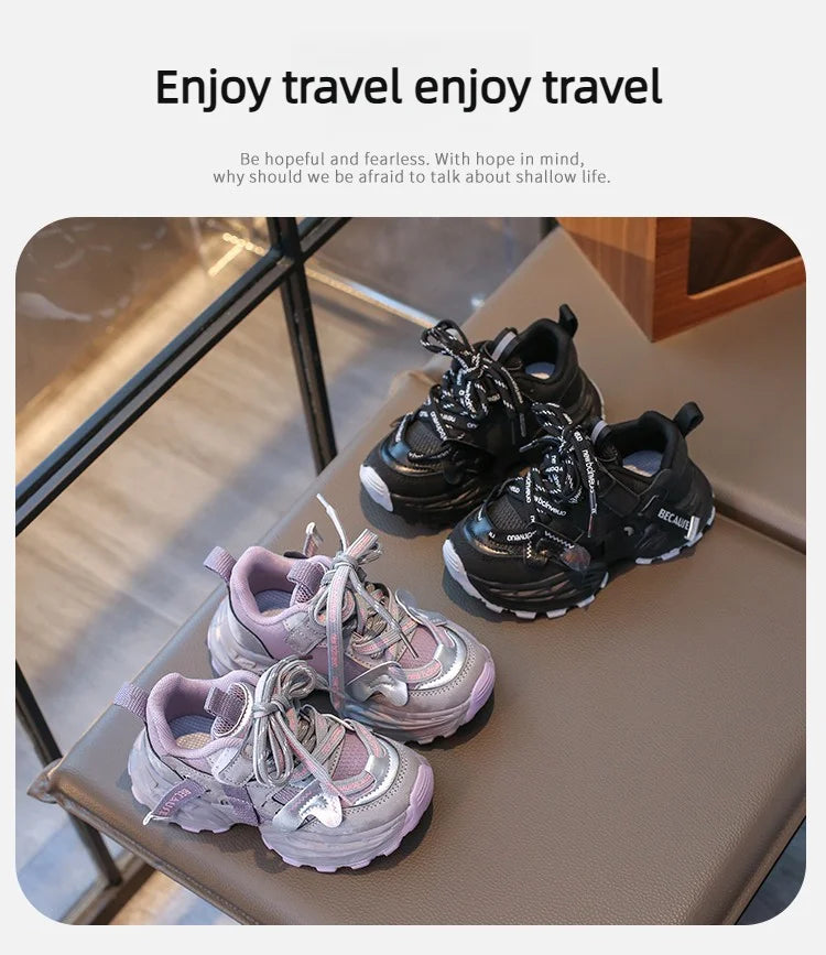 Boys Casual Shoes Girls Sneakers Anti-skid Lace-up Classic 26-37 New Trend Hot Toddlers Little Kids Fashion Sports Running Shoes