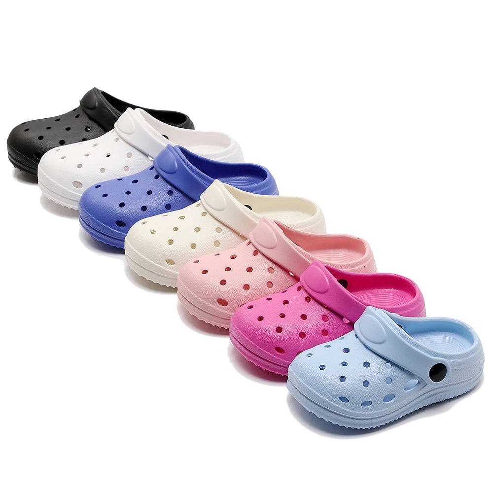 Kids Sandals Hole Shoes Children's Garden Shoes Slippers Soft Non-Slips Simple DIY Design Hole Baby Shoes Sandy Beach Boys Girls