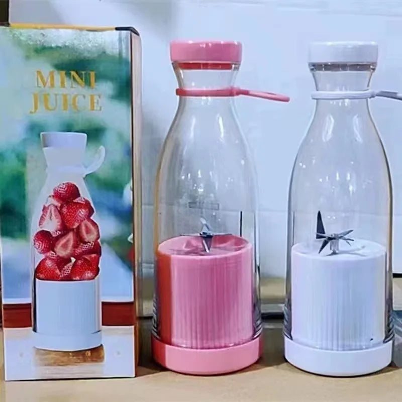 Electric Juicer Cup - Cute Manual Wine Bottle Juicer Cup - Portable Small Carry-On 6-Head Rechargeable Cup For Juicing