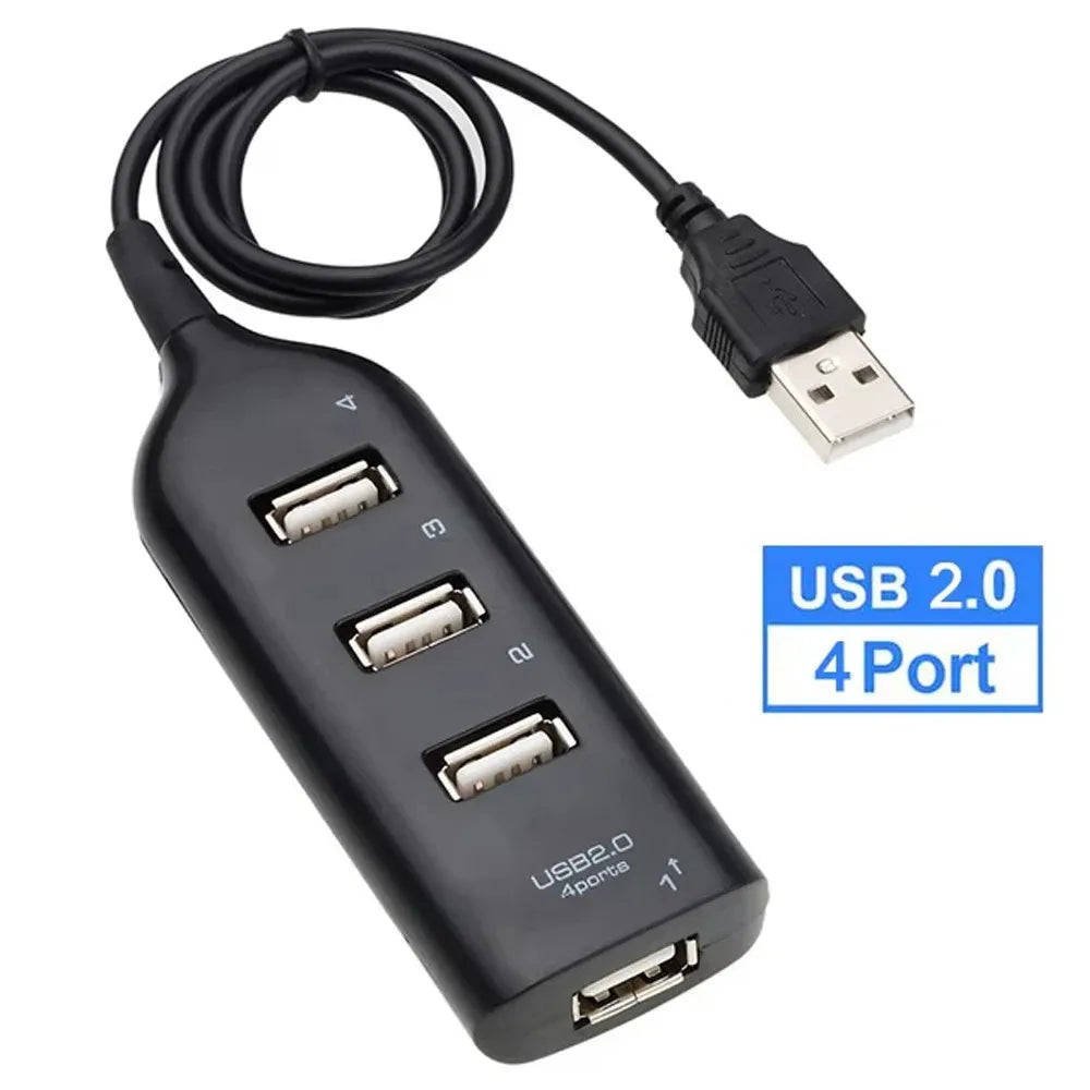 4 Port USB Hub Portable USB 2.0 Hubs Splitter  Expander High Speed Transfer OTG Adapter for Macbook Laptop Computer Accessories