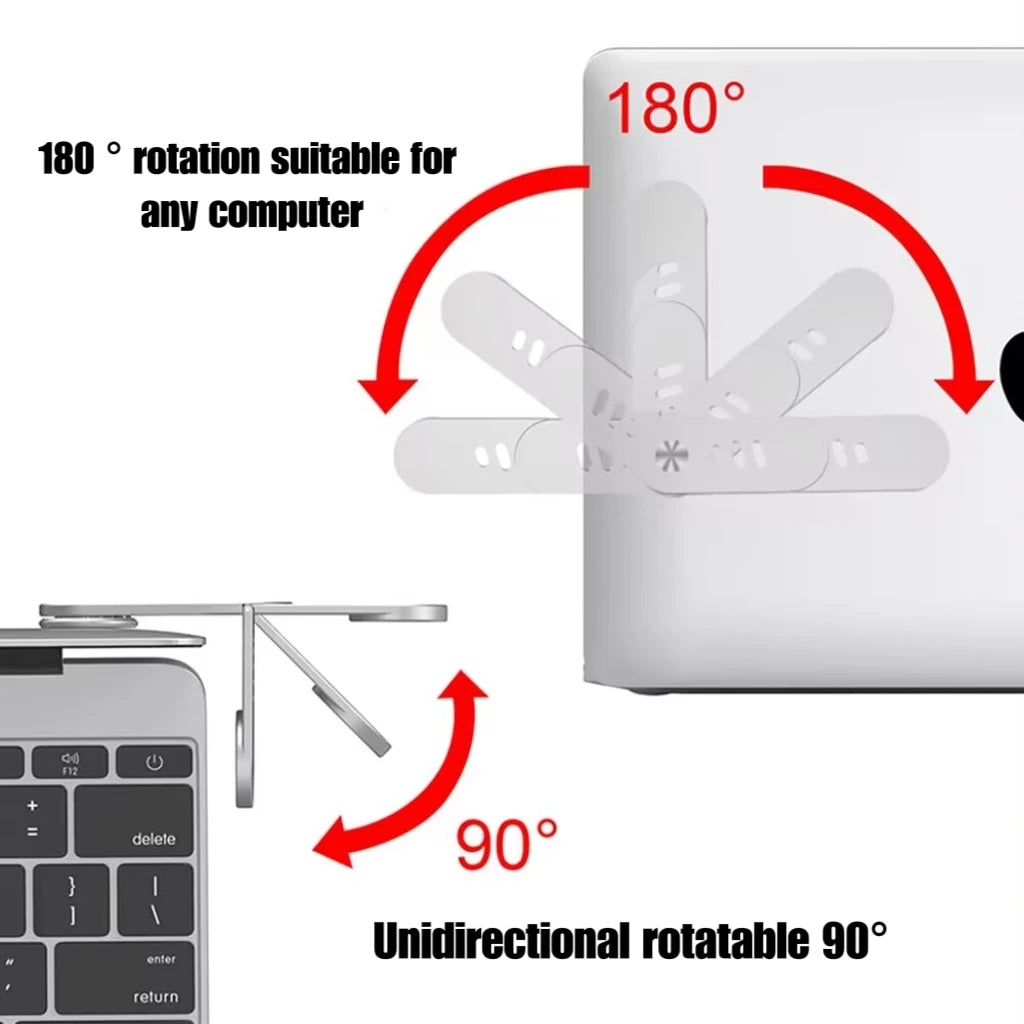 Laptop Phone Holder, Magnetic Laptop Side Mount Clip, Adjustable Aluminum Alloy Computer Monitor Expansion Bracket