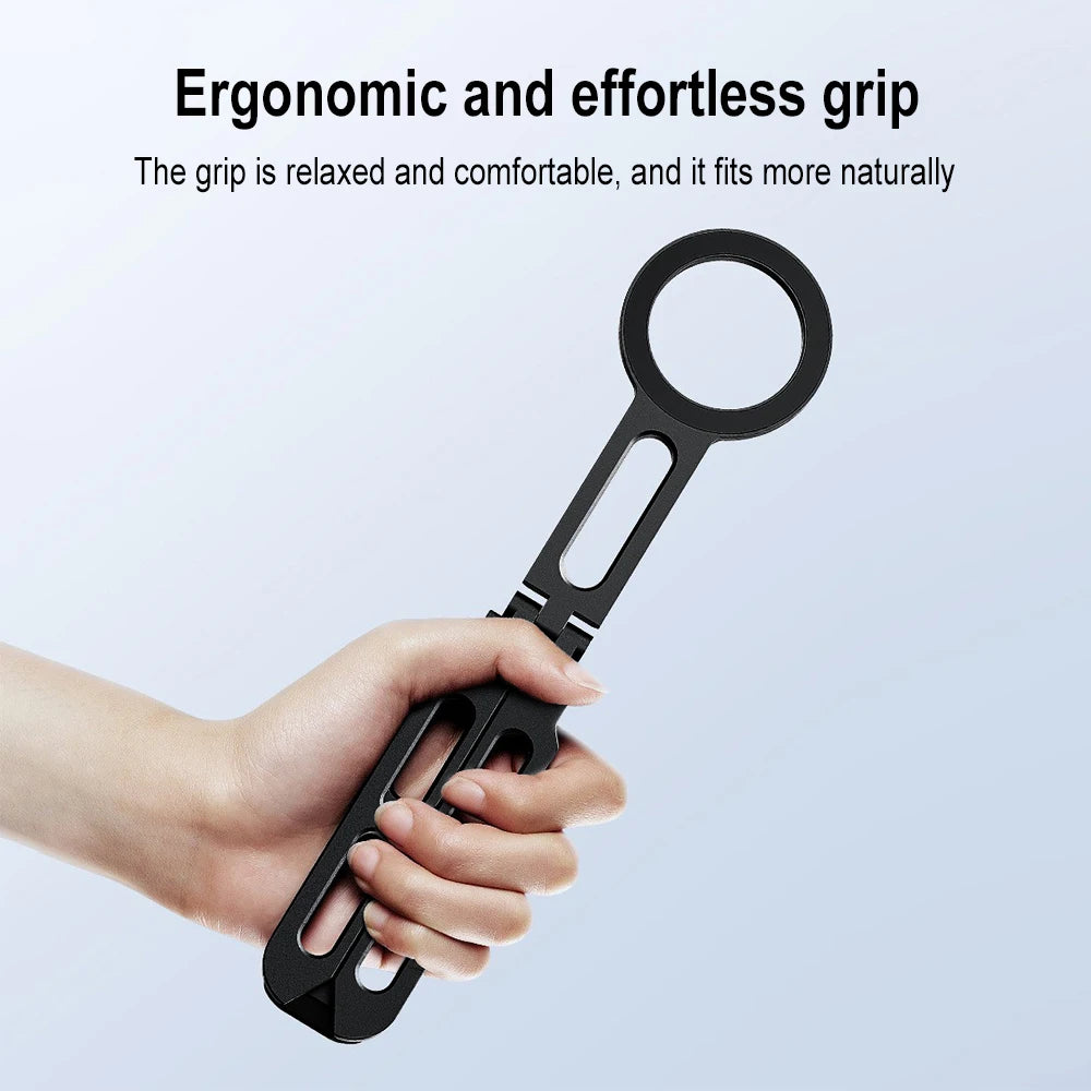 Alloy Phone Tripod Carabiner-Mounted For iPhone Portable Dual-sided Magnetic Tripod Desk Mount Phone Handle Holder