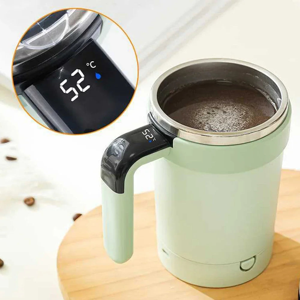 USB Automatic Detachable Mixing Coffee Cup Intelligent Temperature Measuring Rechargeable Mug Warm Coaster Magnetic Stirring Cup