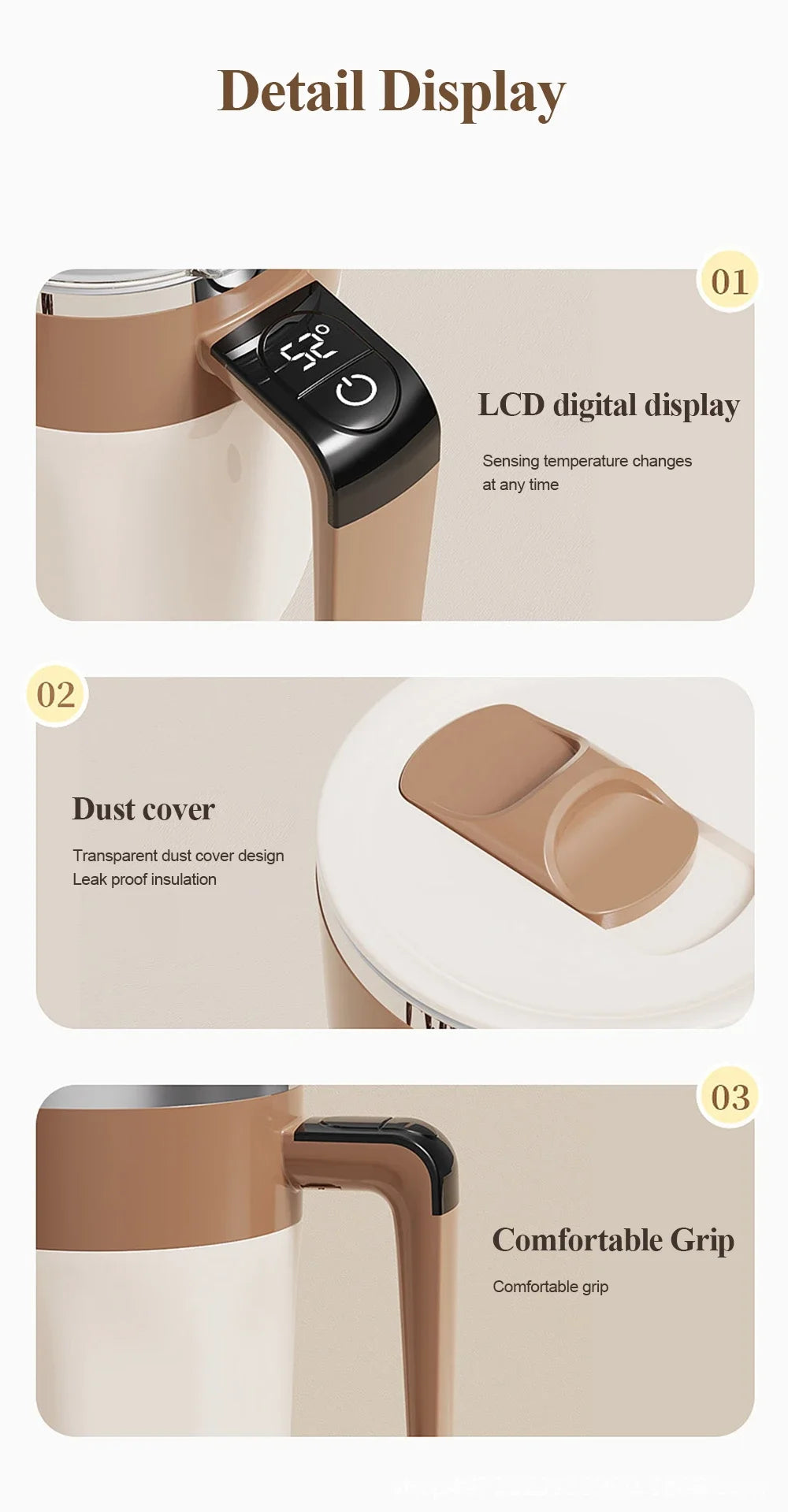 400ML Automatic Stirring Cup USB Rechargeable Electric Self Mixing Coffee Mug Stainless Steel Portable Tea Milk Drinking Cup