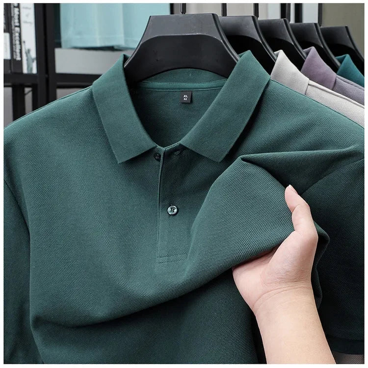 20 Colors Men's 100% Cotton Polo Shirt - Summer Casual Breathable Tee,Ideal for Golf and Sports,Business Casual,Silk-Like Finish