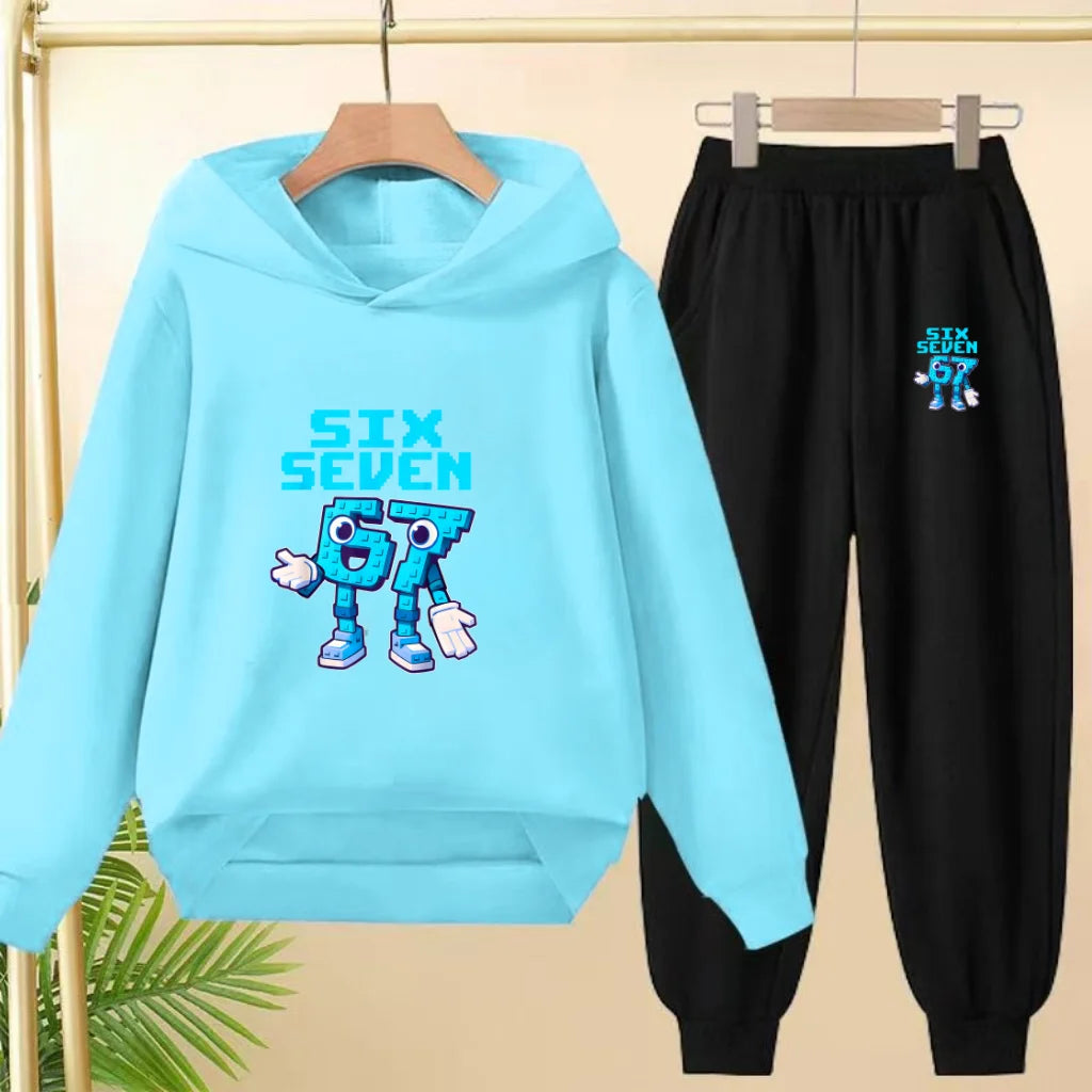 Children Coat 2 Piece 3-12 Age Boy Girl 67  Comfort Leisure Hoodie+Trousers Pullover Hooded Autumn Winter New Style Sportswear