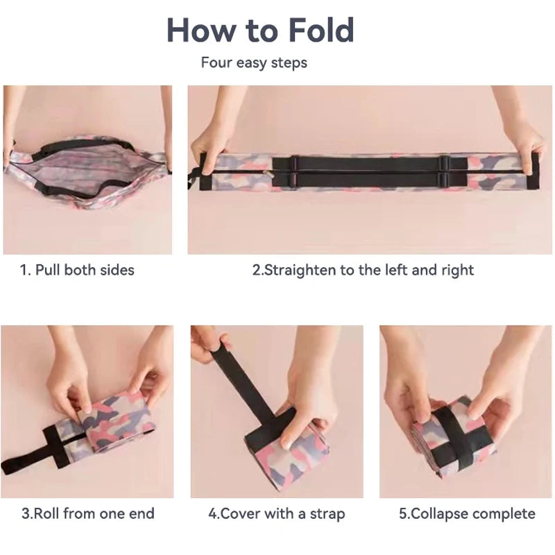 New Foldable Shopping Bag Space Save Reusable Supermarket Grocery Shopping Bag Travel Beach Fitness Sports Bag One-Shoulder