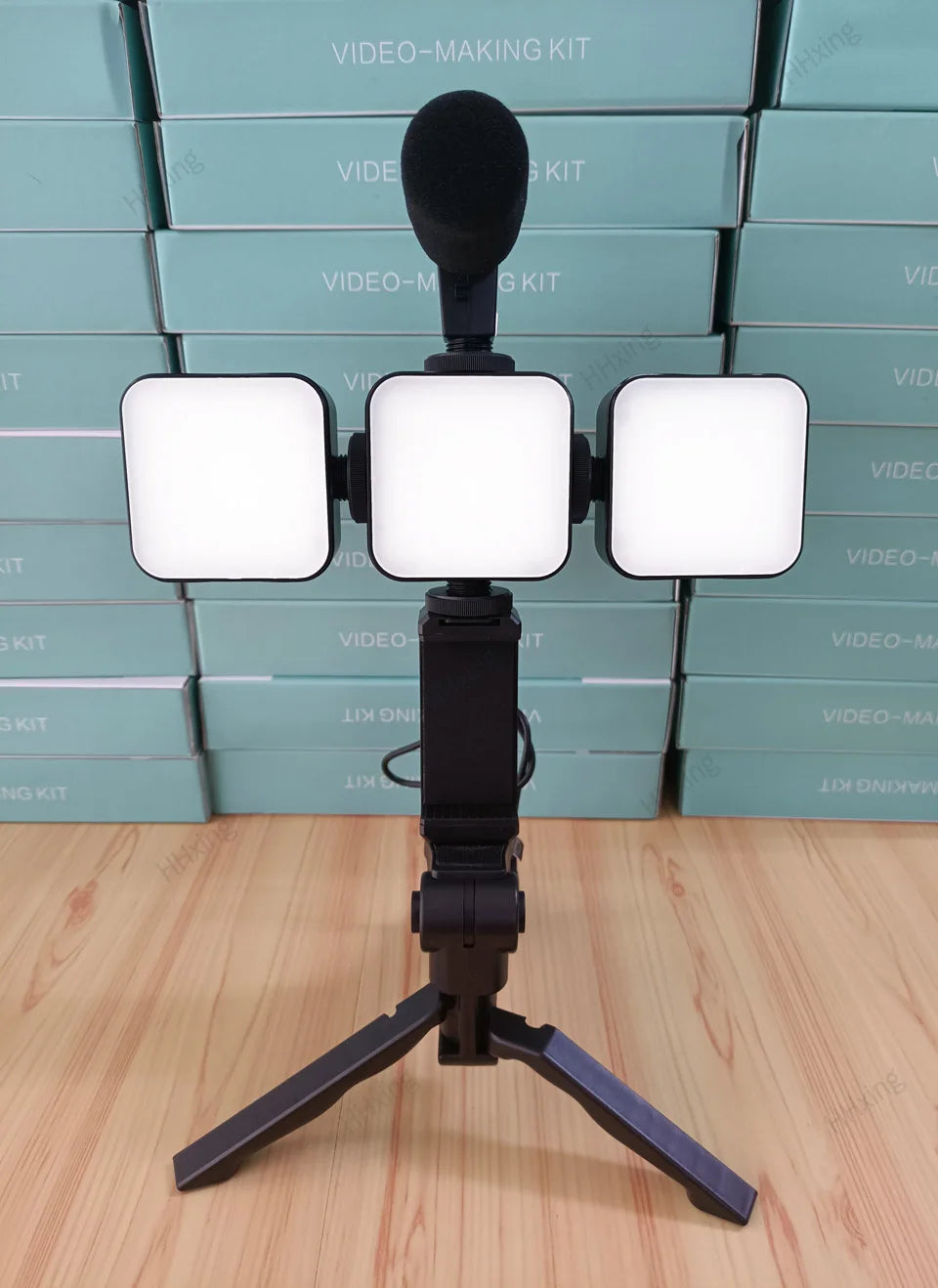 Phone Holder Photography Lighting Smartphone Video Kit Microphone LED Selfie Tripod Recording Handle Portable Stabilizer Bracket
