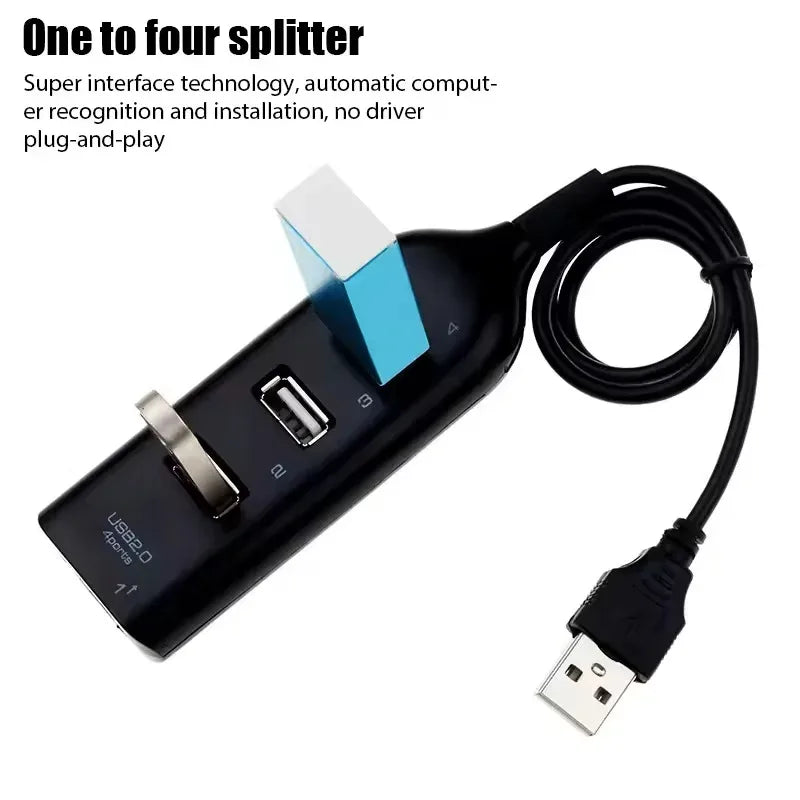 4 Port USB Hub Portable USB 2.0 Hubs Splitter  Expander High Speed Transfer OTG Adapter for Macbook Laptop Computer Accessories
